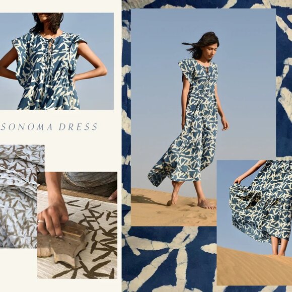 Blue and White Maxi Dress - Picture 2 of 13